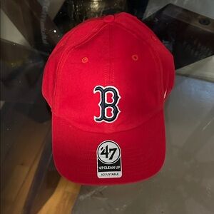 47 Brand Boston Red 'B' Baseball Cap in Red